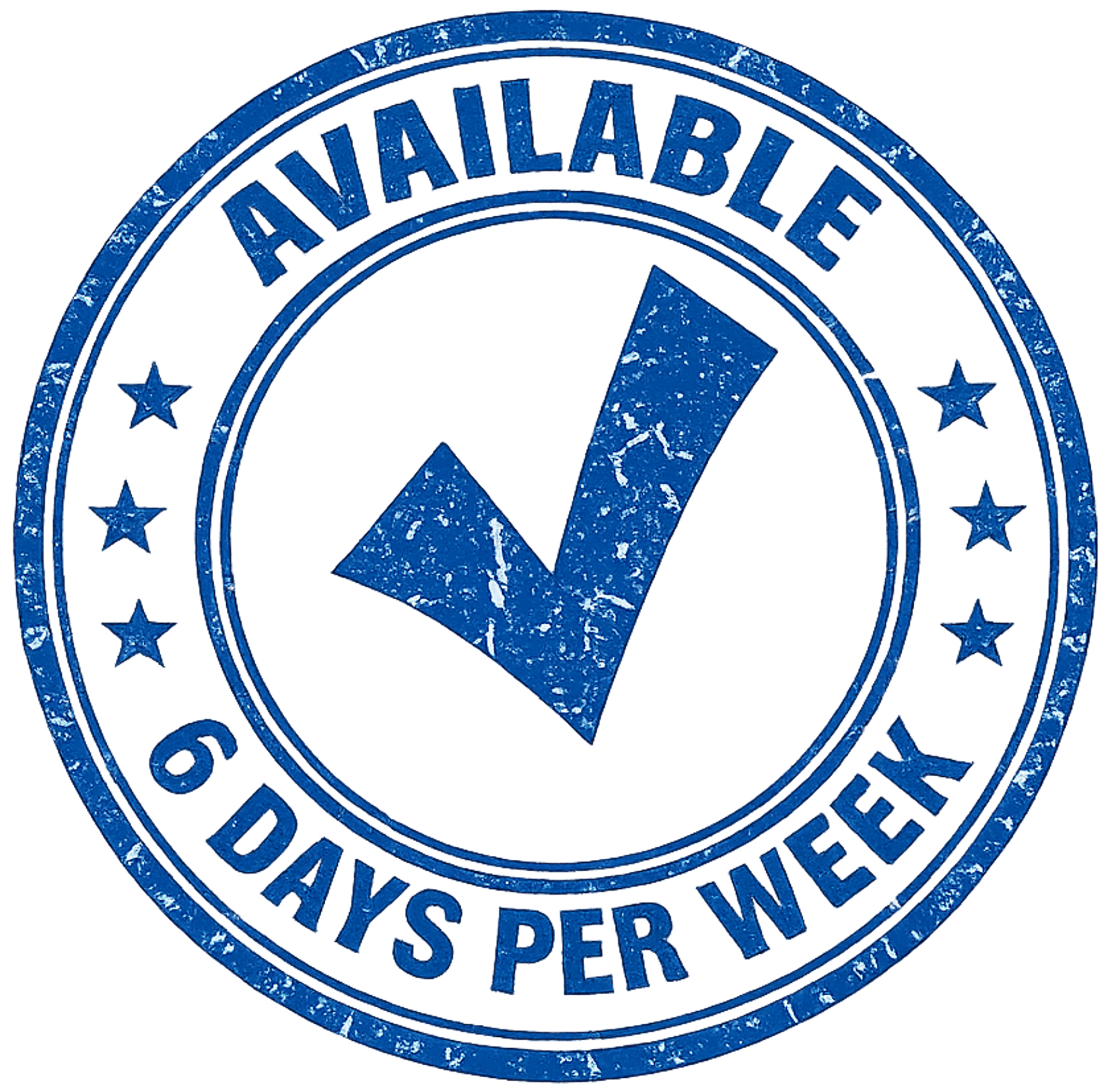 Available 6 days a week Available 6 days a week