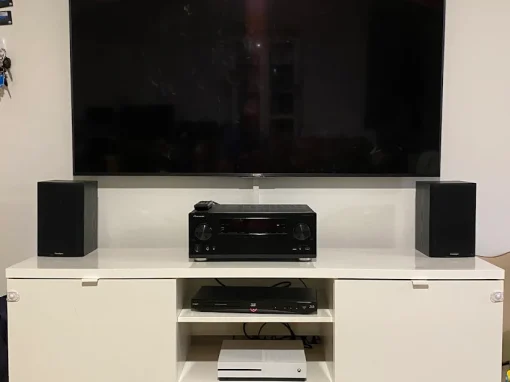 Home Theatre System Setup with Wall Mounted TV